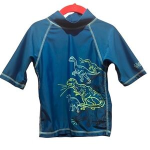 UV Skinz Kid’s Dinosaur Rashguard Rash Guard Swim Top Size 5